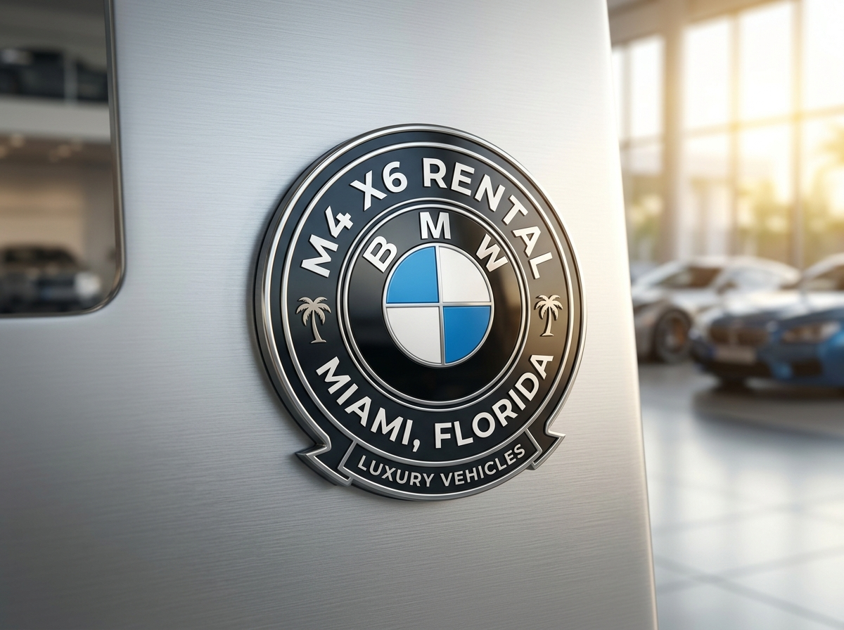 BMW roundel logo for BMW M4 X6 rental Miami