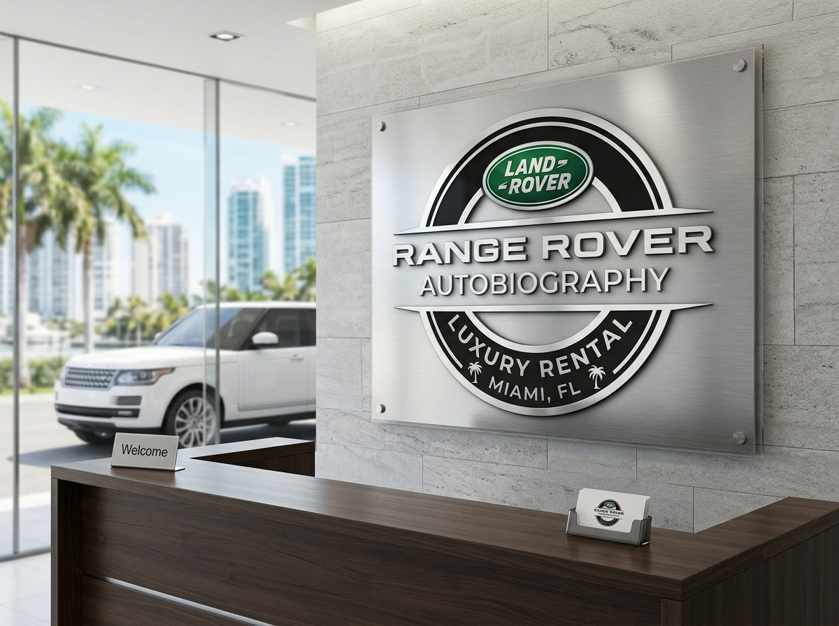 Range Rover Land Rover logo for Range Rover Autobiography rental Miami
