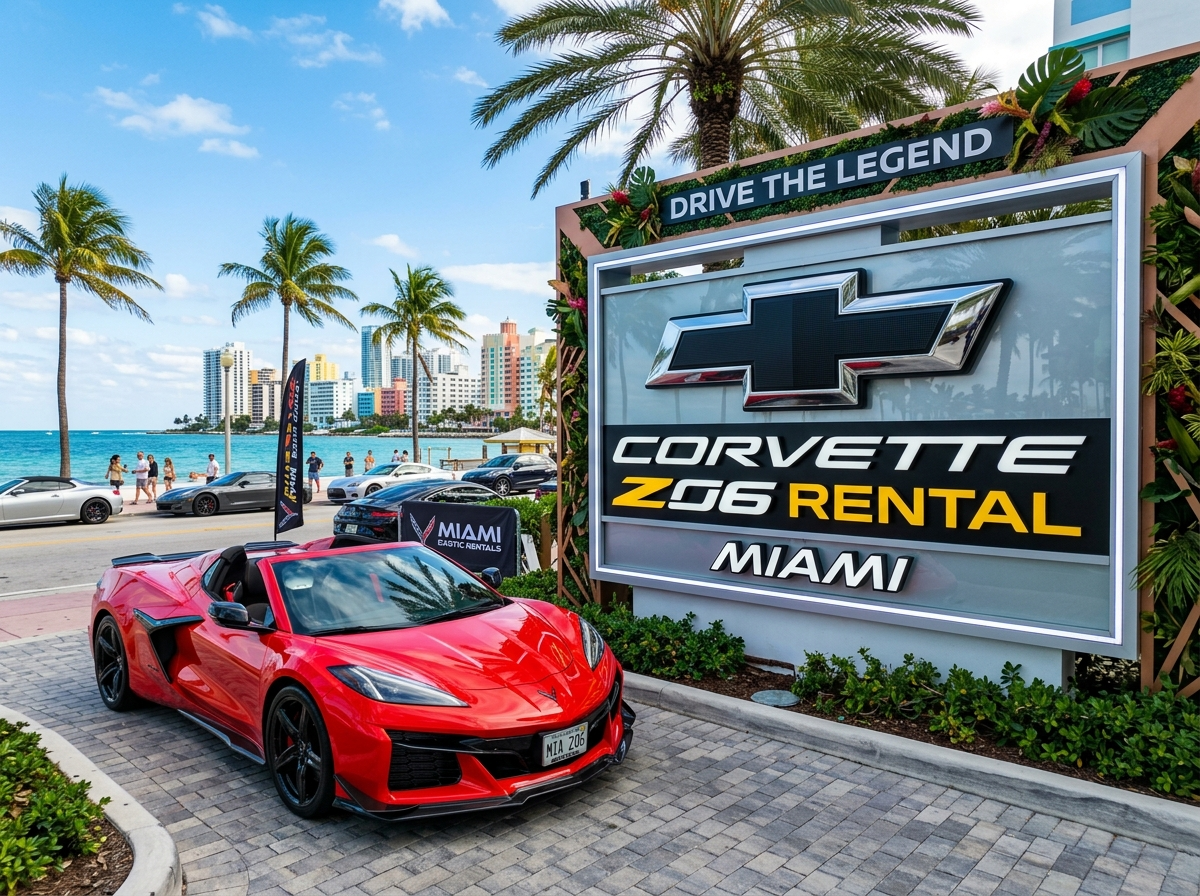 Chevrolet bowtie logo for Corvette Z06 rental Miami